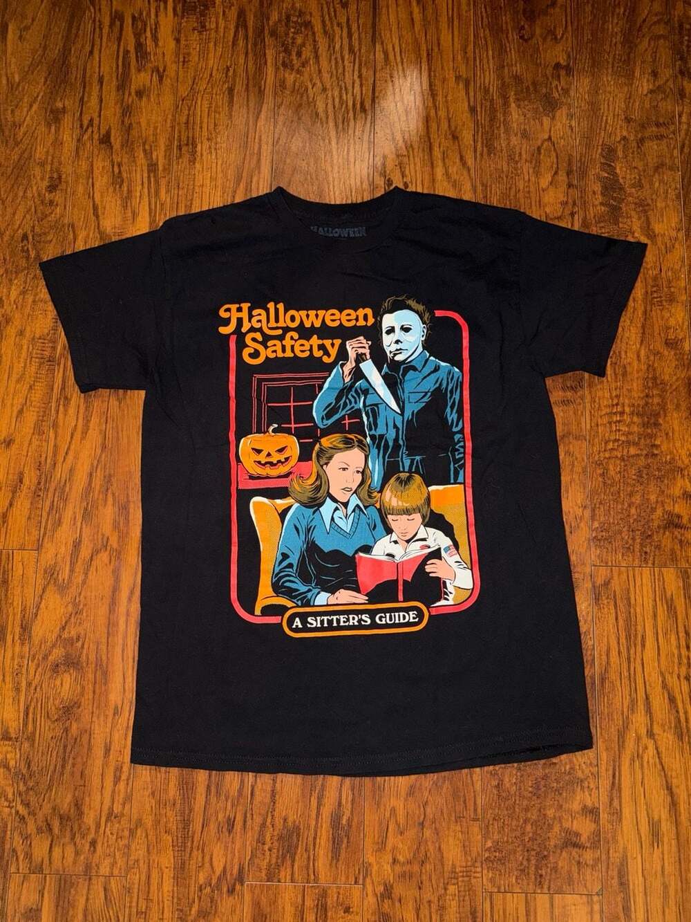 Steven Rhodes Halloween Safety A Sitter's Guide Michael Myers T-Shirt